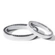 MODERNES TRAURINGSET AUS WEISSGOLD MIT BRILLANTEN - WEISSGOLDENE TRAURINGE IM SET - TRAURINGE