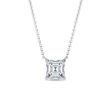 WEISSGOLDENE HALSKETTE MIT LABOR-DIAMANT IM ASSCHERSCHLIFF - KETTEN MIT DIAMANTEN - KETTEN
