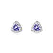 Earrings with Tanzanites and Brilliants in White Gold