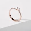 RING IN ROSE GOLD DOTTED WITH WHITE DIAMONDS - DIAMOND ENGAGEMENT RINGS - ENGAGEMENT RINGS