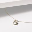 PENDENTIF DEUX CŒURS EN OR JAUNE ET DIAMANT - COLLIERS AVEC DIAMANTS - COLLIERS
