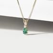 EMERALD AND DIAMOND YELLOW GOLD PENDANT - EMERALD NECKLACES - NECKLACES