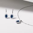 COLLIER EN OR BLANC AVEC DIAMANTS ET SAPHIR - COLLIERS AVEC SAPHIR - COLLIERS