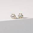 PEARL FLOWER STUD EARRINGS IN YELLOW GOLD - PEARL EARRINGS - PEARL JEWELRY