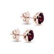 BOUCLES D'OREILLES EN OR ROSE AVEC RHODOLITES - BOUCLES D'OREILLES AVEC GEMMES - BOUCLES D'OREILLES