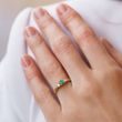 EMERALD AND DIAMOND RING IN YELLOW GOLD - EMERALD RINGS - RINGS