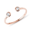 OPEN RING WITH BEZEL DIAMONDS IN ROSE GOLD - DIAMOND RINGS - RINGS