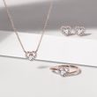 DIAMOND HEART RING MADE OF 14K ROSE GOLD - DIAMOND RINGS - 