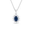 COLLIER EN OR BLANC AVEC DIAMANTS ET SAPHIR - COLLIERS AVEC SAPHIR - COLLIERS