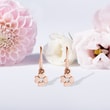 FLOWER SHAPED EARRINGS WITH DIAMONDS IN ROSE GOLD - CHILDREN'S EARRINGS - EARRINGS