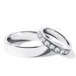 WHITE GOLD RING SET WITH DIAMONDS AND SHINY FINISH - WHITE GOLD WEDDING SETS - WEDDING RINGS