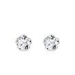 BOUCLES D'OREILLES FLEURS EN OR BLANC AVEC DIAMANTS - PUCES D'OREILLES EN DIAMANT - BOUCLES D'OREILLES