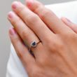SAPPHIRE AND DIAMOND HEART RING IN WHITE GOLD - SAPPHIRE ENGAGEMENT RINGS - ENGAGEMENT RINGS