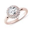 LUXUSNÍ DIAMANTOVÝ PRSTEN HALO Z RŮŽOVÉHO 14K ZLATA - ZÁSNUBNÍ PRSTENY S LAB GROWN DIAMANTY - ZÁSNUBNÍ PRSTENY