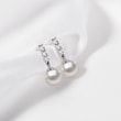 14k White Gold Earrings with Pearls and Brilliants