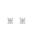 BOUCLES D'OREILLES EN OR BLANC AVEC DIAMANTS - PUCES D'OREILLES EN DIAMANT - BOUCLES D'OREILLES