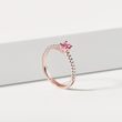 BAGUE EN OR ROSE AVEC SAPHIR ROSE ET DIAMANTS - BAGUES DE FIANÇAILLES EN SAPHIR - BAGUES DE FIANÇAILLES