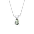 GREEN AMETHYST AND DIAMOND NECKLACE IN WHITE GOLD - AMETHYST NECKLACES - NECKLACES