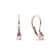 BOUCLES D'OREILLES POUR FILLES EN OR ROSE AVEC DIAMANT TAILLE BRILLANT - BOUCLES D'OREILLES POUR ENFANTS - BOUCLES D'OREILLES
