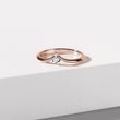 ROSE GOLD CHEVRON RING WITH TWO DIAMONDS - WOMEN'S WEDDING RINGS - WEDDING RINGS