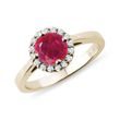 RUBY AND DIAMOND RING IN YELLOW GOLD - RUBY RINGS - RINGS