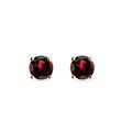 ROUND GARNET STUD EARRINGS IN GOLD - GARNET EARRINGS - EARRINGS