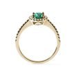 OVAL EMERALD AND DIAMOND RING IN GOLD - EMERALD RINGS - RINGS