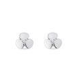 BOUCLES D'OREILLES TRÈFLES EN OR BLANC AVEC DIAMANTS - PUCES D'OREILLES EN DIAMANT - BOUCLES D'OREILLES