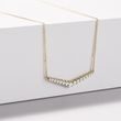 DIAMOND V-SHAPED NECKLACE IN YELLOW GOLD - DIAMOND NECKLACES - NECKLACES