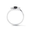 BAGUE EN OR BLANC 14 CT AVEC DIAMANT NOIR - BAGUES DE FIANÇAILLES AVEC DIAMANTS DE COULEUR - BAGUES DE FIANÇAILLES