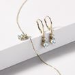 AQUAMARINE DROP EARRINGS IN YELLOW GOLD - AQUAMARINE EARRINGS - EARRINGS