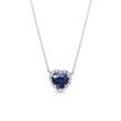 SAPPHIRE HEART NECKLACE WITH DIAMONDS IN WHITE GOLD - SAPPHIRE NECKLACES - NECKLACES