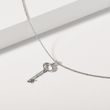 WHITE GOLD DIAMOND KEY PENDANT - PENDANTS - NECKLACES