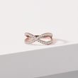 BAGUE DOUBLE ANNEAU EN OR ROSE SERTIE DE DIAMANTS - BAGUES EN DIAMANT - BAGUES