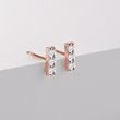 BOUCLES D'OREILLES EN OR ROSE AVEC BARRETTE DE DIAMANTS - BOUCLES D'OREILLES EN DIAMANT - BOUCLES D'OREILLES