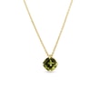 MOLDAVITE NECKLACE IN YELLOW GOLD - MOLDAVITE NECKLACES - NECKLACES