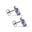 BOUCLE D'OREILLES OR BLANC AVEC TANZANITES ET DIAMANTS - BOUCLES D’OREILLES EN TANZANITE - BOUCLES D'OREILLES