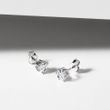 BOUCLES D'OREILLES EN OR BLANC AVEC DIAMANTS 1CT - PUCES D'OREILLES EN DIAMANT - BOUCLES D'OREILLES