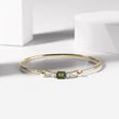 MOLDAVITE AND DIAMOND BRACELET IN YELLOW GOLD - GEMSTONE BRACELETS - BRACELETS