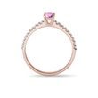BAGUE EN OR ROSE AVEC SAPHIR ROSE ET DIAMANTS - BAGUES DE FIANÇAILLES EN SAPHIR - BAGUES DE FIANÇAILLES
