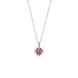 NECKLACE OF WHITE GOLD WITH PINK TOURMALINE - TOURMALINE NECKLACES - NECKLACES