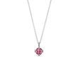 COLLIER EN OR BLANC AVEC TOURMALINE ROSE - COLLIERS AVEC TOURMALINE - COLLIERS