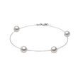 BRACELET MADE OF WHITE GOLD WITH AKOYA PEARLS - PEARL BRACELETS - PEARL JEWELRY