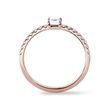 PRINCESS CUT DIAMOND STACKABLE RING IN ROSE GOLD - DIAMOND ENGAGEMENT RINGS - ENGAGEMENT RINGS