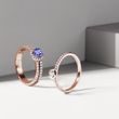Luxusní diamantový prsten s tanzanitem v růžovém zlatě