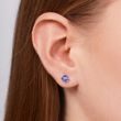 BOUCLES D'OREILLES EN OR AVEC TANZANITES - BOUCLES D’OREILLES EN TANZANITE - BOUCLES D'OREILLES