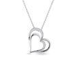 Diamond heart necklace in white gold