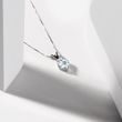 AQUAMARINE HEART NECKLACE IN WHITE GOLD - AQUAMARINE NECKLACES - NECKLACES