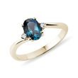 Topaz and diamond ring in yellow gold