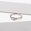 ELEGANT ROSE GOLD RING DECORATED WITH WHITE DIAMONDS - DIAMOND ENGAGEMENT RINGS - ENGAGEMENT RINGS